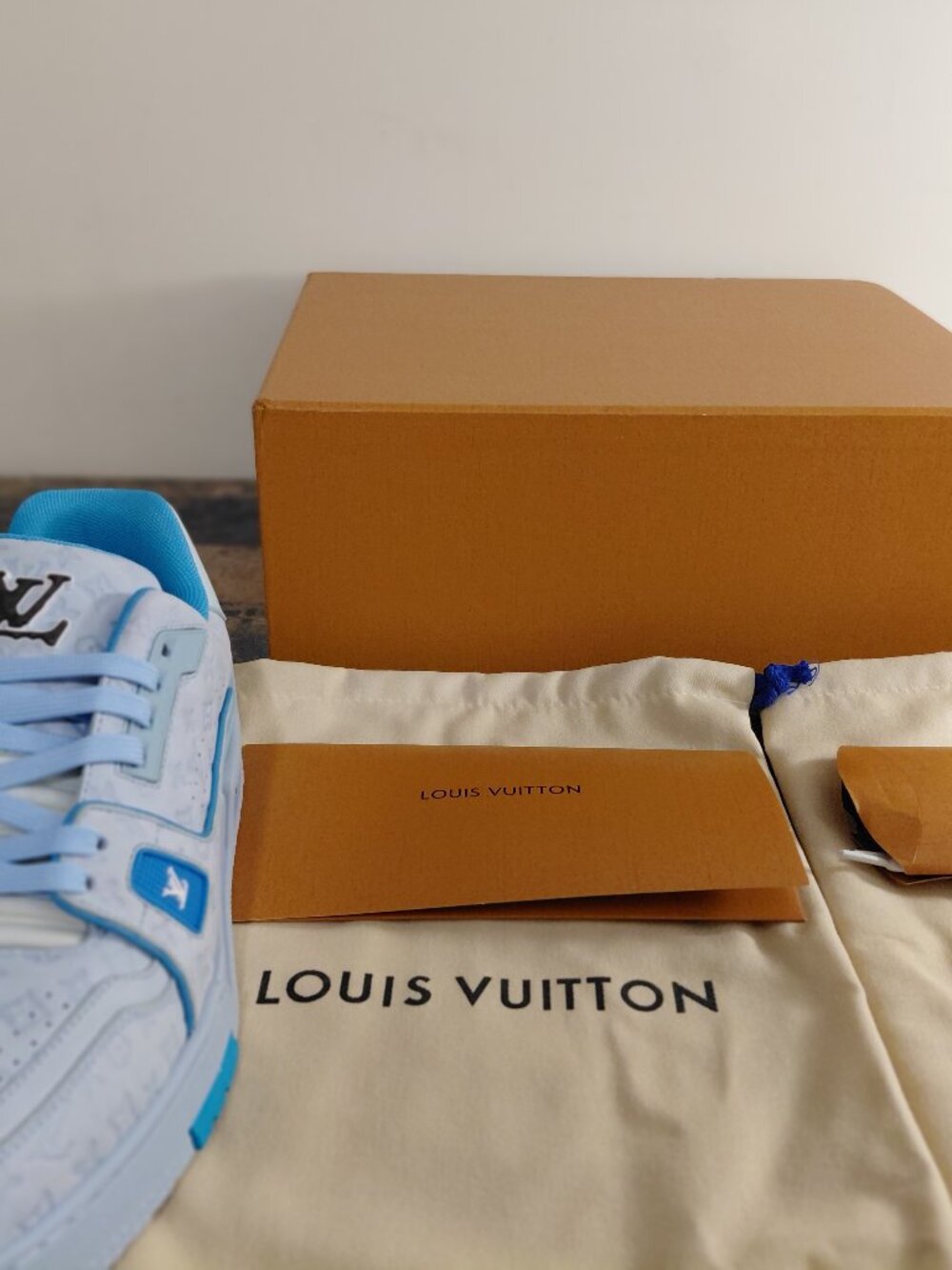 Louis Vuitton LV Monogram Denim Blue White Men's size 10 - Picture 4 of 8